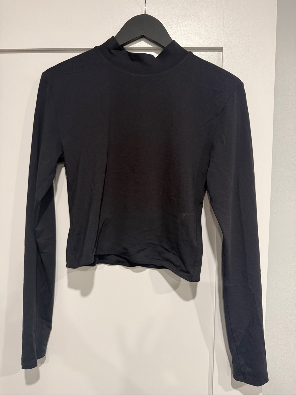 Aritzia Black Long-Sleeve Mock Neck Top